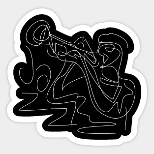 Modern Trumpet Player Musician Sticker